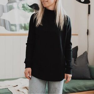 Blondie Apparel classic dusk sweater S black mockneck high-low made in Canada